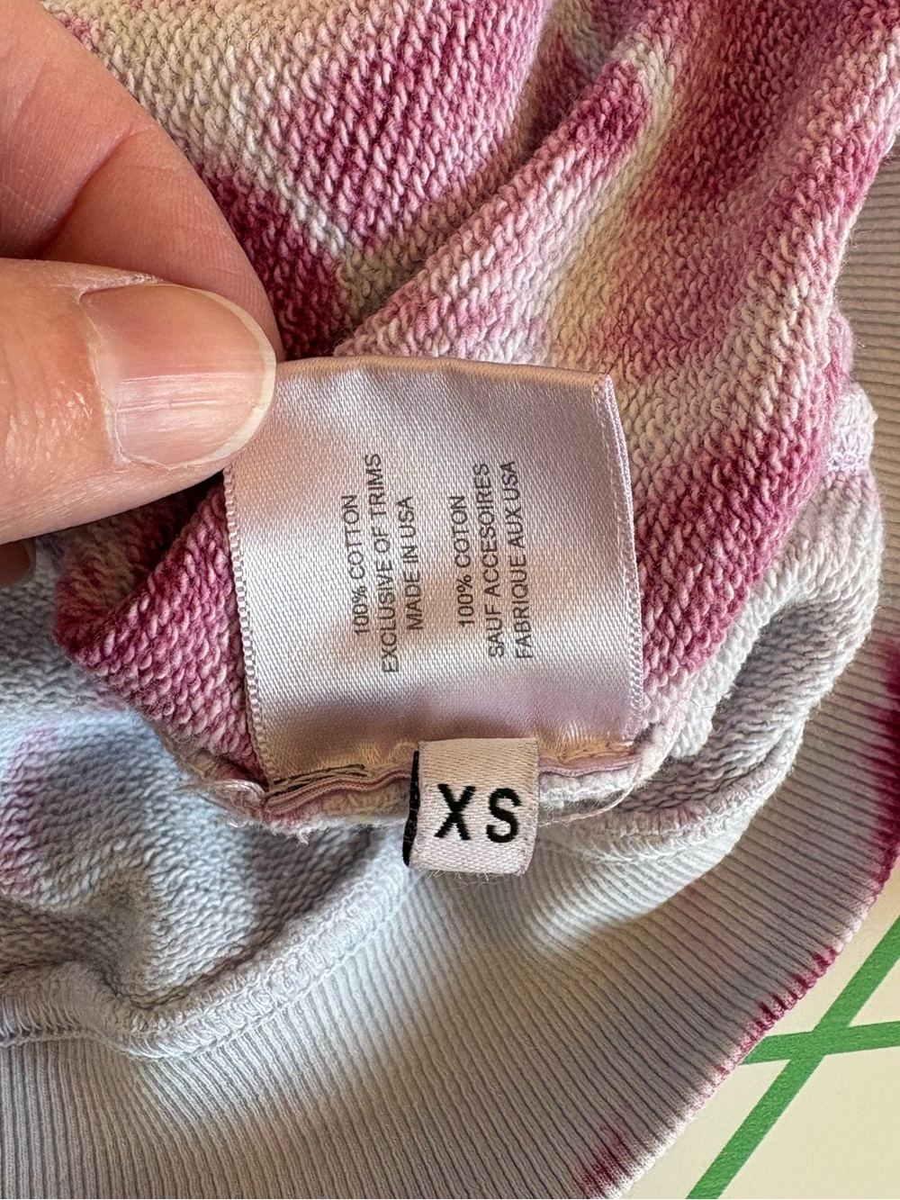 Proenza Schouler White Label (PSWL) Blue & Pink Tie-Dye Hoodie XS 100% Cotton - Picture 3 of 15
